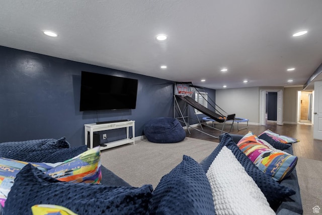 1808 E 2000 S, Naples, UT 84078 - living area with baseboards, wood finished floors, and recessed lighting
