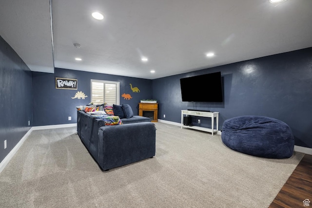 1808 E 2000 S, Naples, UT 84078 - carpeted living area with baseboards and recessed lighting