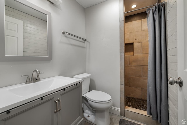 1808 E 2000 S, Naples, UT 84078 - bathroom featuring recessed lighting, toilet, vanity, and tiled shower