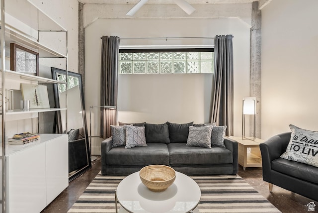 328 W 200 S Unit 505, Salt Lake City, UT 84101 - living area with concrete floors and a wealth of natural light