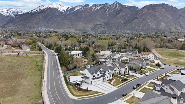 view of mountain feature with a residential view