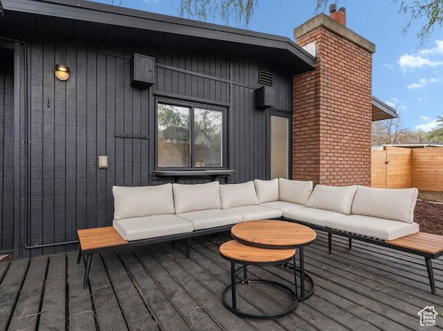 976 E Hyland Lake Dr, Murray, UT 84121 - wooden deck with an outdoor living space and fence