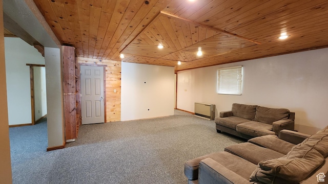 418 S 100 E, Wellington, UT 84542 - carpeted living area featuring wooden ceiling and recessed lighting