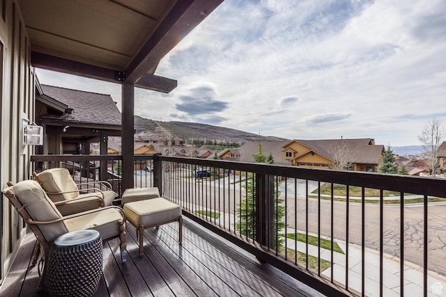 1166 W Cadence Ct, Kamas, UT 84036 - wooden terrace featuring a residential view and a mountain view