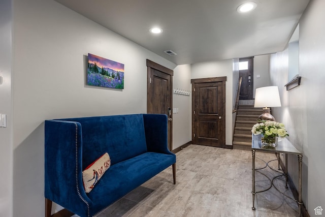 1166 W Cadence Ct, Kamas, UT 84036 - living area featuring visible vents, recessed lighting, and stairway