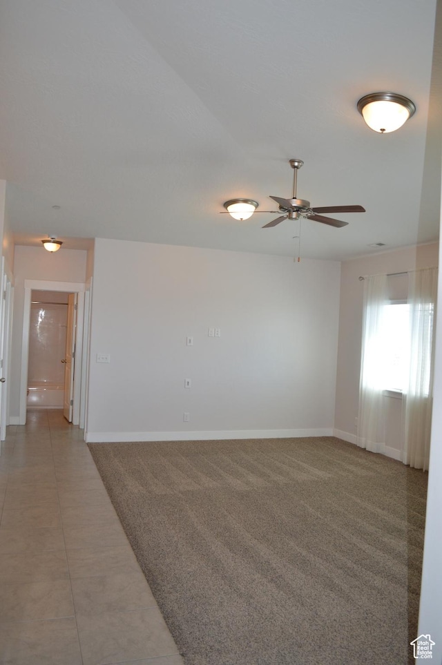 1921 N Crest Rd, Saratoga Springs, UT 84045 - unfurnished room featuring a ceiling fan, baseboards, and light colored carpet