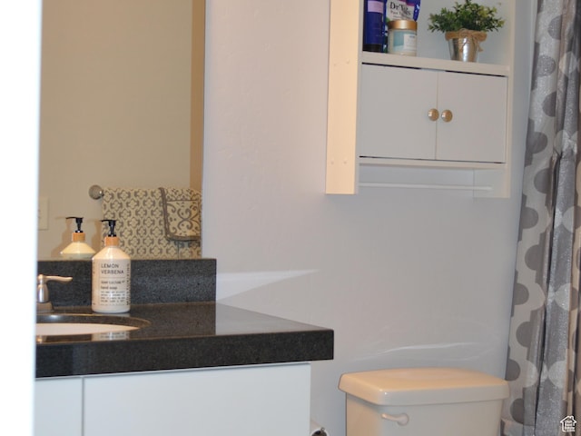 1921 N Crest Rd, Saratoga Springs, UT 84045 - bathroom with toilet, a shower with shower curtain, and vanity