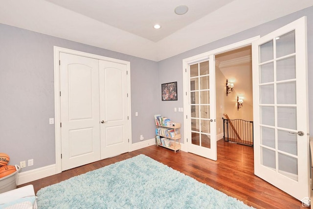 943 N Terrace Dr, Provo, UT 84604 - living area featuring baseboards, french doors, and wood finished floors