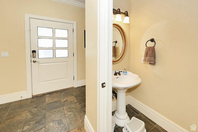 943 N Terrace Dr, Provo, UT 84604 - bathroom with baseboards and stone finish floor