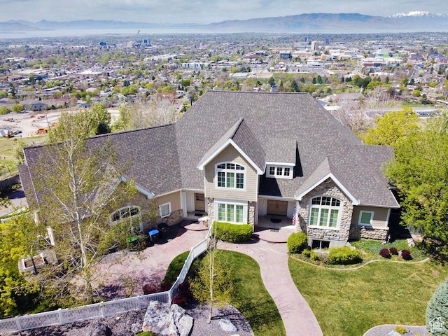 943 N Terrace Dr, Provo, UT 84604 - view of front of property featuring stone siding and a mountain view