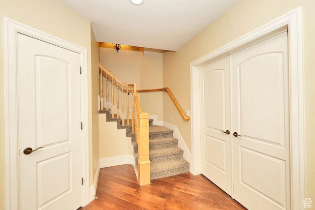 943 N Terrace Dr, Provo, UT 84604 - staircase with wood finished floors and baseboards