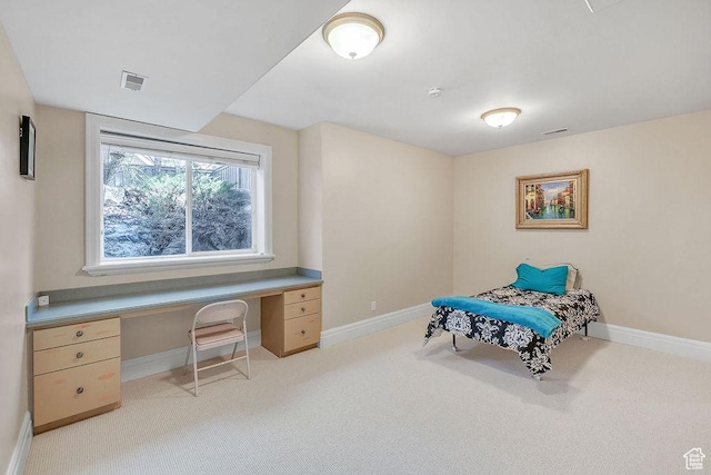 943 N Terrace Dr, Provo, UT 84604 - carpeted bedroom with visible vents, baseboards, and built in study area