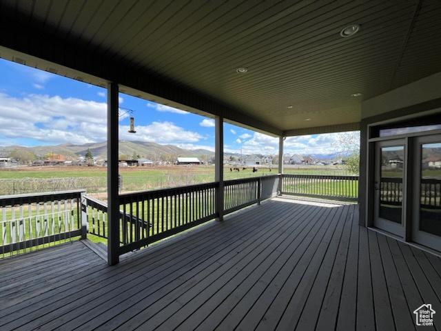 407 W Larkspur Ln, Morgan, UT 84050 - wooden terrace featuring a mountain view