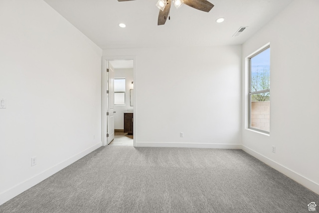 3618 W 185 N, Hurricane, UT 84737 - unfurnished bedroom featuring baseboards, carpet flooring, visible vents, and recessed lighting