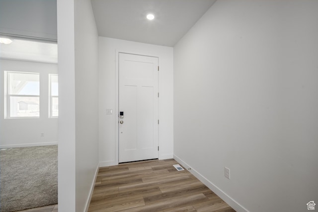 1784 E Bison Dr Unit B234, Eagle Mountain, UT 84005 - entrance foyer featuring wood finished floors, baseboards, and recessed lighting