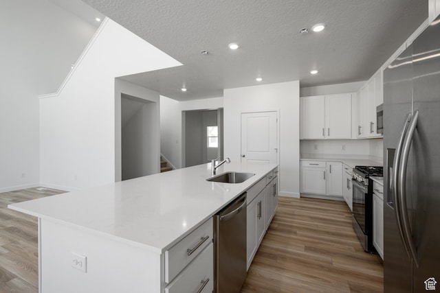 1784 E Bison Dr Unit B234, Eagle Mountain, UT 84005 - kitchen featuring a sink, stainless steel appliances, light countertops, and light wood-style flooring