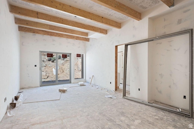 126 W Bowler Rd, Gunlock, UT 84733 - unfurnished room with beam ceiling