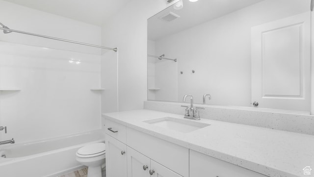 794 Brook Ave E, Tooele, UT 84074 - full bath with toilet, vanity, shower / bath combination, and visible vents