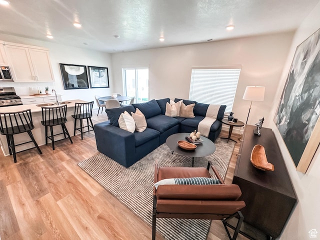 627 W 575 N Unit 545, Smithfield, UT 84335 - living room featuring recessed lighting and light wood-type flooring