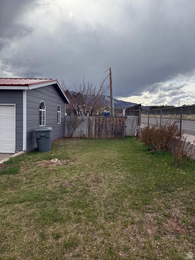 view of yard with fence