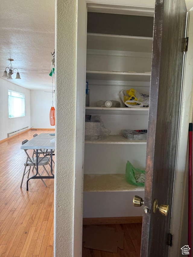 closet featuring a baseboard heating unit