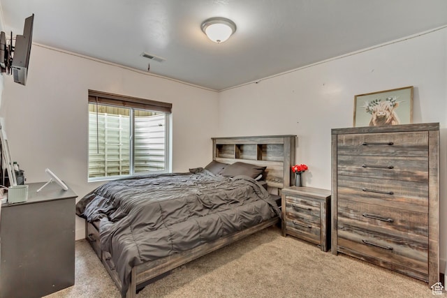 8459 N Western Gailes Dr, Eagle Mountain, UT 84005 - bedroom featuring visible vents and light carpet