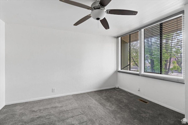 4216 S Solitude Rdg Unit A, Taylorsville, UT 84129 - spare room featuring ceiling fan, baseboards, visible vents, and carpet flooring