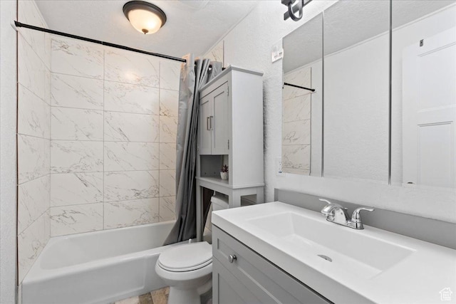 4216 S Solitude Rdg Unit A, Taylorsville, UT 84129 - bathroom featuring shower / bath combo with shower curtain, toilet, and vanity