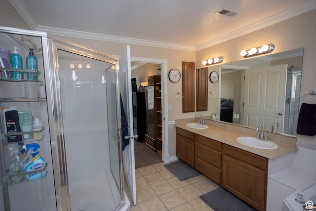 7532 N Castle Rock Rd E, Eagle Mountain, UT 84005 - full bath with a shower stall, visible vents, and a sink