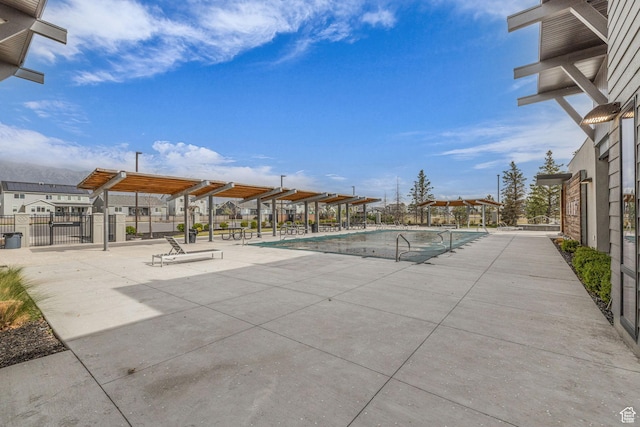 84 W Silver Springs Dr, Vineyard, UT 84059 - pool with fence, a patio, and a pergola