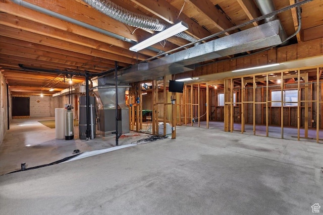 214 N Mountain Rd, Fruit Heights, UT 84037 - unfinished below grade area with heating unit and gas water heater