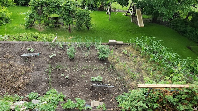 view of yard featuring a vegetable garden