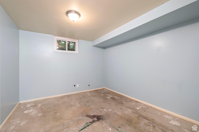 basement with baseboards