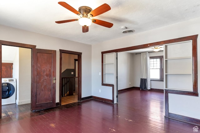 480 N 300 W, Salt Lake City, UT 84103 - spare room featuring hardwood / wood-style flooring, washer / dryer, a ceiling fan, and baseboards
