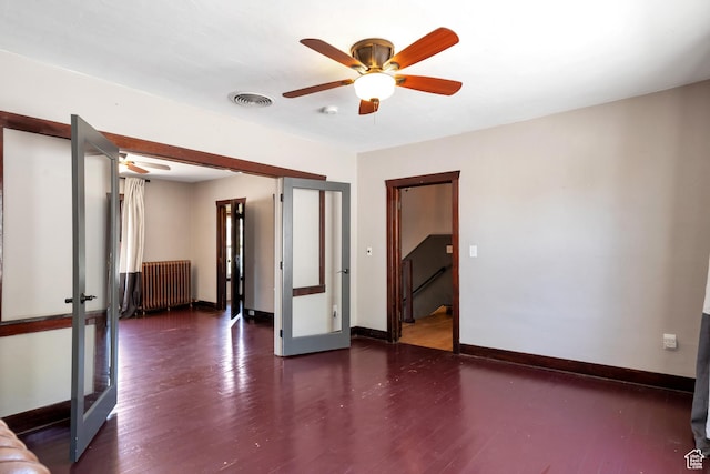 480 N 300 W, Salt Lake City, UT 84103 - spare room with a ceiling fan, french doors, and radiator
