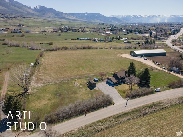 3116 N River Dr E, Eden, UT 84310 - birds eye view of property featuring a mountain view and a rural view