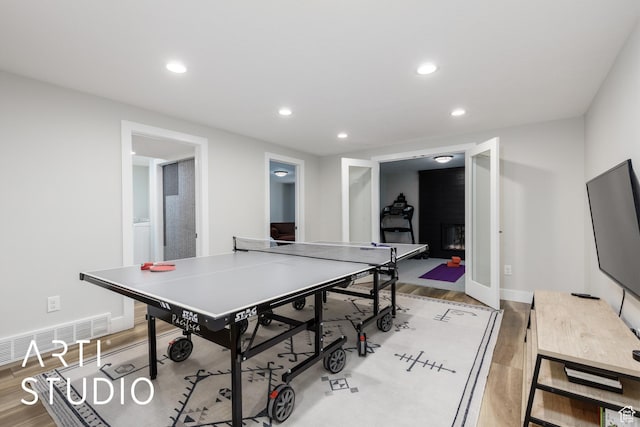 3116 N River Dr E, Eden, UT 84310 - playroom featuring light wood-style floors, visible vents, and recessed lighting