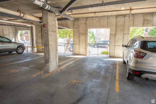 view of parking garage