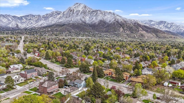 bird's eye view with a mountain view and a residential view
