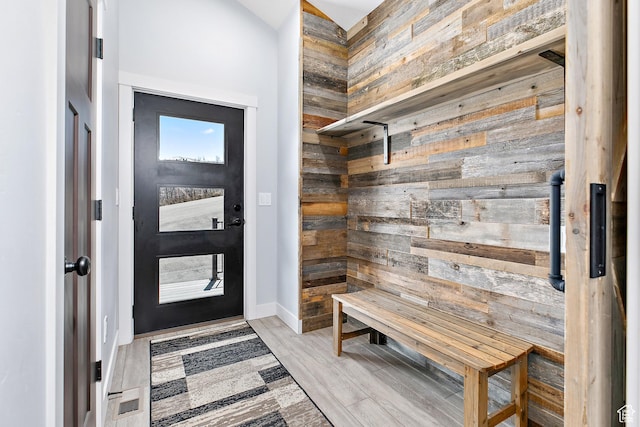 1678 S Ridgeline Dr Unit 1276, Heber City, UT 84032 - mudroom with wooden walls and light wood-style floors