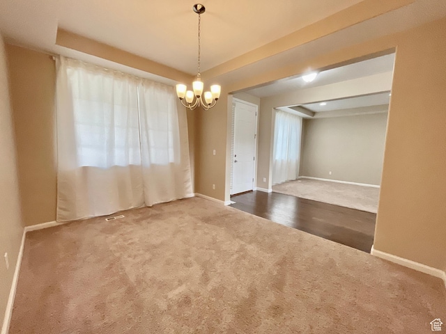 3859 W Young Lucerne Cir, Riverton, UT 84065 - carpeted empty room featuring a chandelier and baseboards