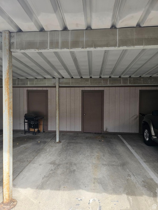 view of garage