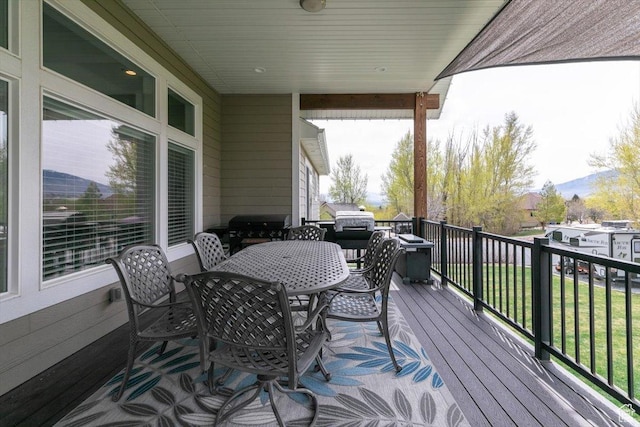535 N Pheasant Hollow Ln, Mendon, UT 84325 - deck featuring outdoor dining area and a grill