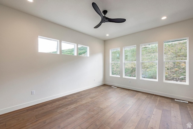 495 W Ascent Dr, Hideout, UT 84036 - empty room featuring baseboards, a ceiling fan, and recessed lighting