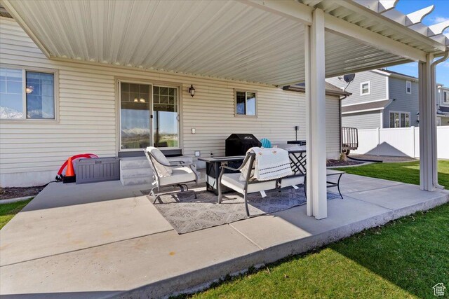 2292 W 440 S, Provo, UT 84601 - view of patio featuring grilling area, entry steps, and fence