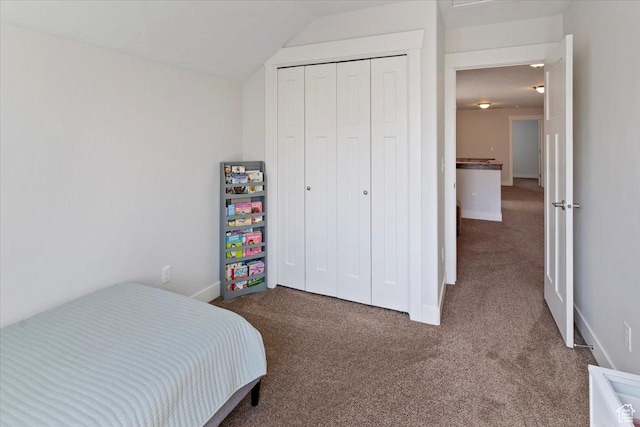 2292 W 440 S, Provo, UT 84601 - carpeted bedroom with vaulted ceiling, baseboards, and a closet