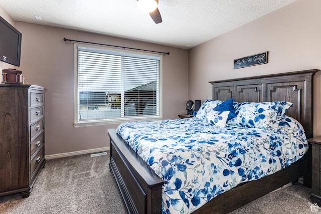 6576 W Oak Bridge Dr, West Jordan, UT 84081 - carpeted bedroom with a ceiling fan, baseboards, and a textured ceiling