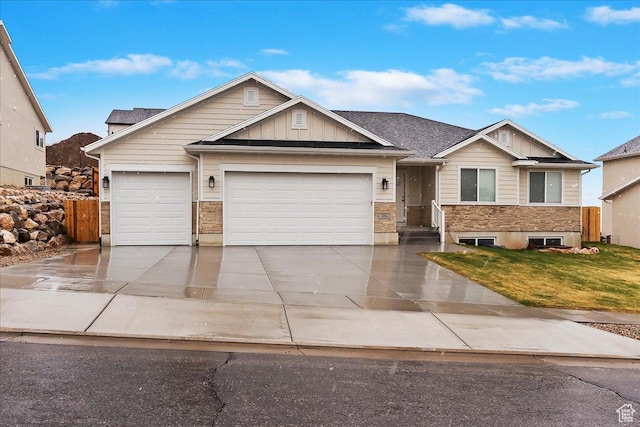 816 E Clover Way, Morgan, UT 84050 - view of front of house with a garage, concrete driveway, and board and batten siding