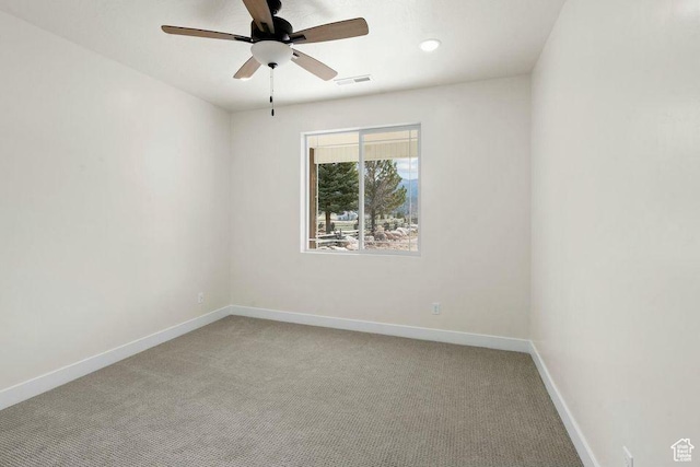 48 N Meadow Dr, Pine Valley, UT 84781 - spare room with light carpet, baseboards, visible vents, and ceiling fan
