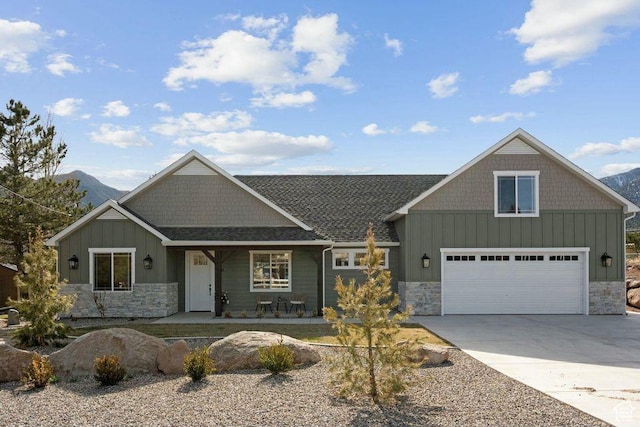 48 N Meadow Dr, Pine Valley, UT 84781 - craftsman-style home featuring stone siding, a porch, and board and batten siding